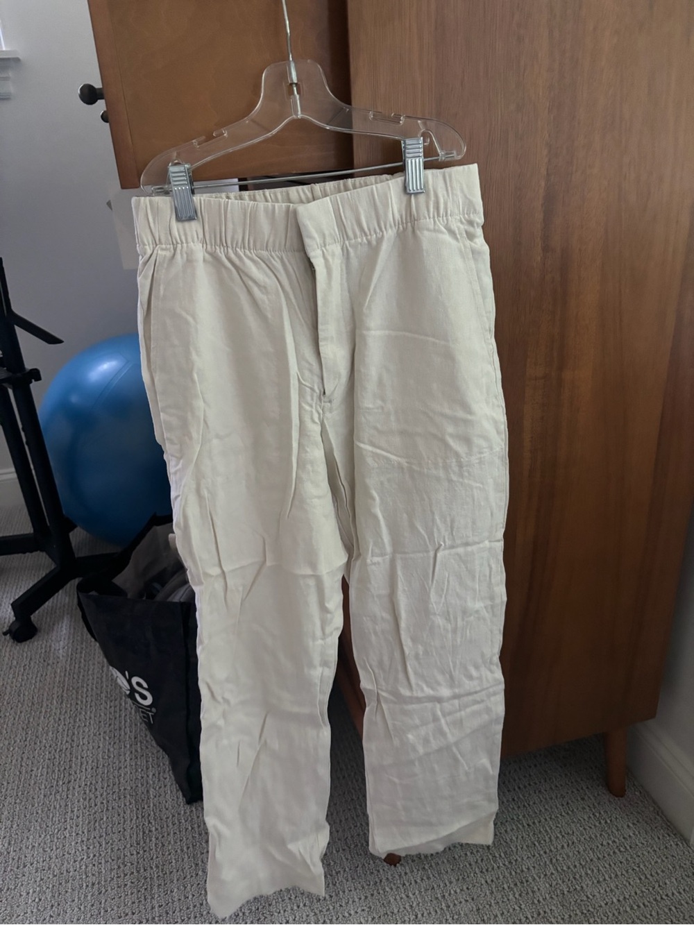 Gap Cream Casual Linen-Blend Pants